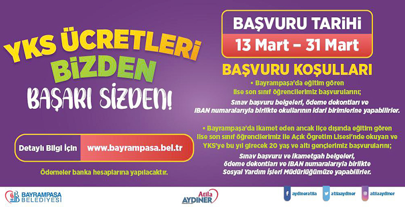 YKS ÜCRETLERİ BELEDİYEDEN