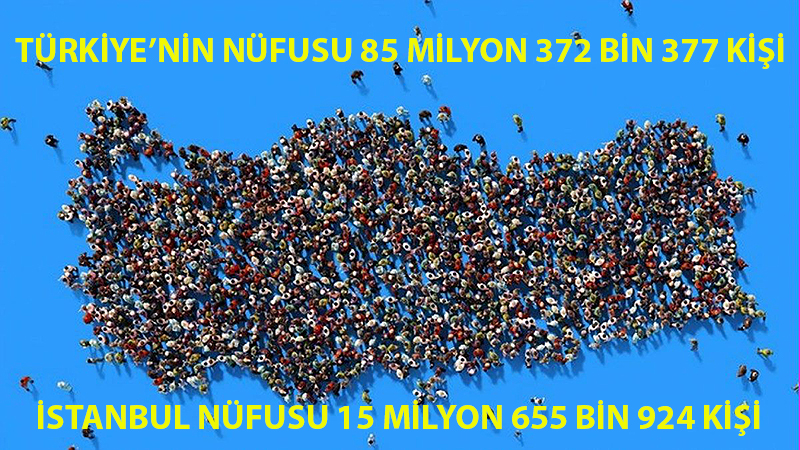 TÜRKİYE NÜFUSU 85 MİLYON 372 BİN 377 KİŞİ