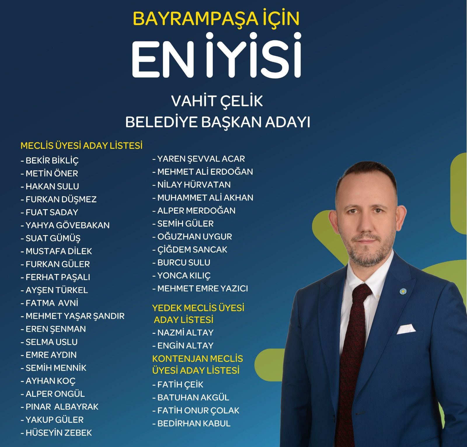 İYİ PARTİ'NİN BAYRAMPAŞA BELEDİYE MECLİS ÜYESİ LİSTESİ BELLİ OLDU